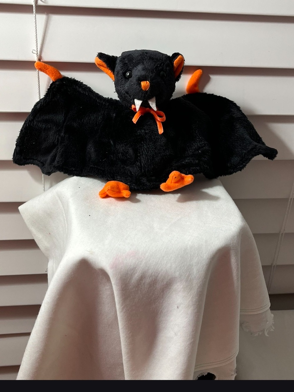 Black & Orange Plush Bat Kids Toy - Soft Halloween Stuffed Animal